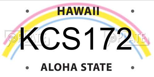 KCS172 Hawaii License Plate