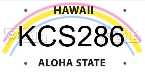 KCS286 Hawaii License Plate