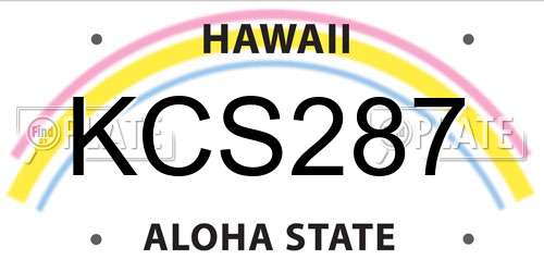 KCS287 Hawaii License Plate