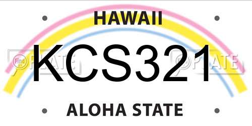 KCS321 Hawaii License Plate