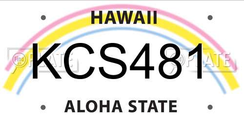 KCS481 Hawaii License Plate
