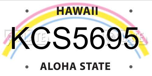 KCS5695 Hawaii License Plate