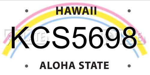 KCS5698 Hawaii License Plate