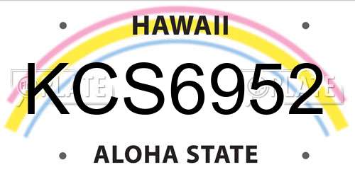 KCS6952 Hawaii License Plate