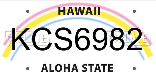 KCS6982 Hawaii License Plate