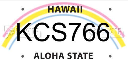KCS766 Hawaii License Plate