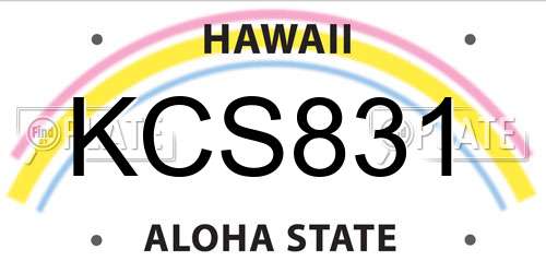 KCS831 Hawaii License Plate
