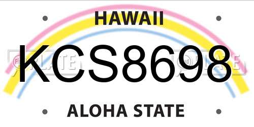 KCS8698 Hawaii License Plate