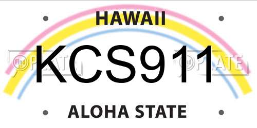 KCS911 Hawaii License Plate