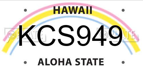KCS949 Hawaii License Plate