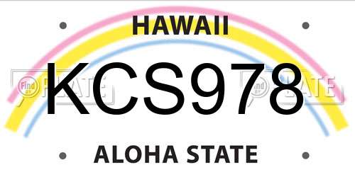 KCS978 Hawaii License Plate