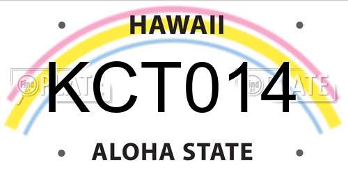 KCT014 Hawaii License Plate