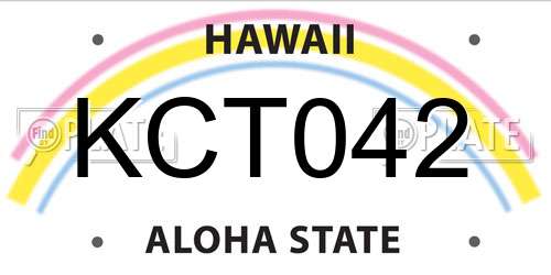 KCT042 Hawaii License Plate