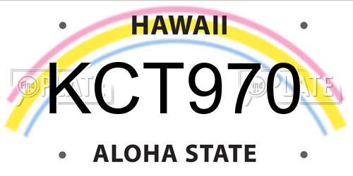 KCT970 Hawaii License Plate