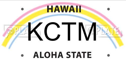 KCTM Hawaii License Plate