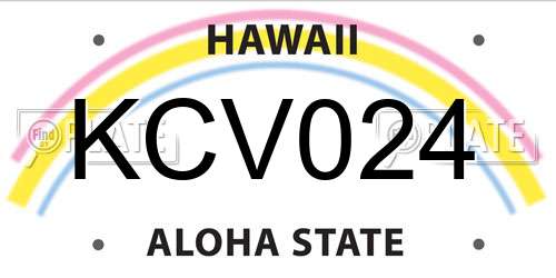 KCV024 Hawaii License Plate