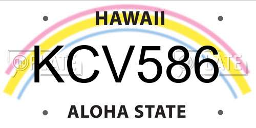 KCV586 Hawaii License Plate