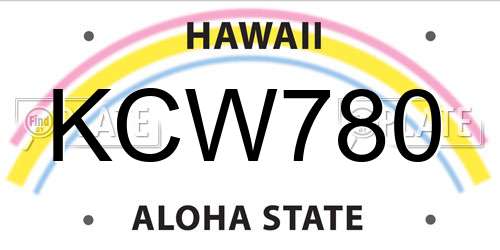 KCW780 Hawaii License Plate