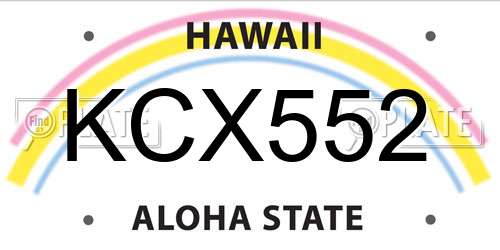 KCX552 Hawaii License Plate