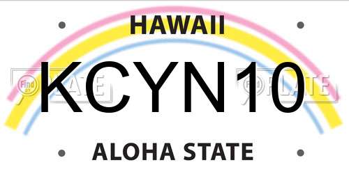 KCYN10 Hawaii License Plate
