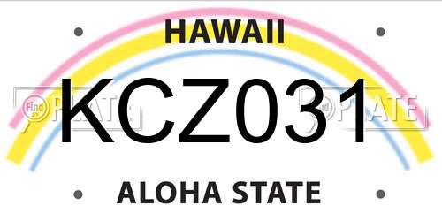 KCZ031 Hawaii License Plate