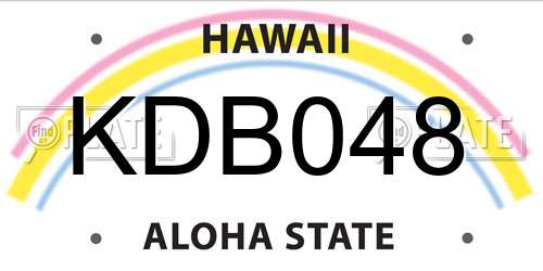 KDB048 Hawaii License Plate