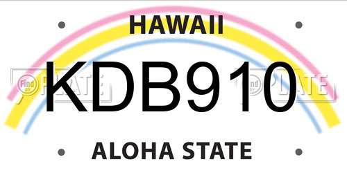 KDB910 Hawaii License Plate