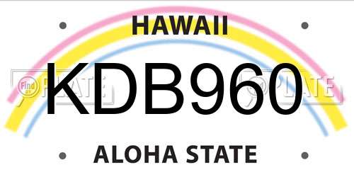 KDB960 Hawaii License Plate