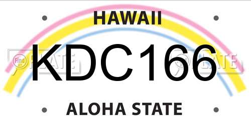 KDC166 Hawaii License Plate