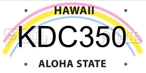 KDC350 Hawaii License Plate