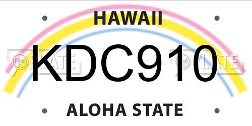 KDC910 Hawaii License Plate
