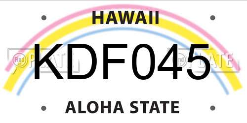 KDF045 Hawaii License Plate