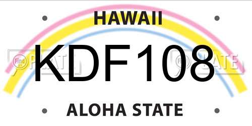 KDF108 Hawaii License Plate