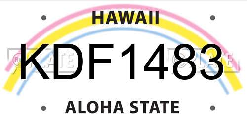 KDF1483 Hawaii License Plate
