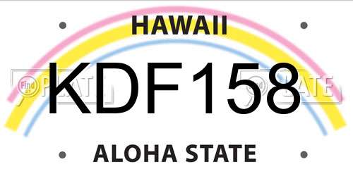 KDF158 Hawaii License Plate
