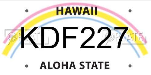 KDF227 Hawaii License Plate