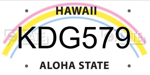 KDG579 Hawaii License Plate