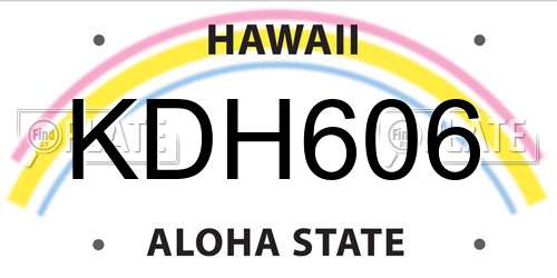KDH606 Hawaii License Plate