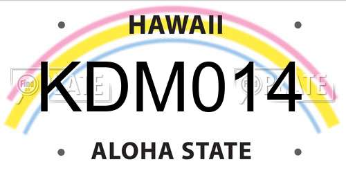 KDM014 Hawaii License Plate