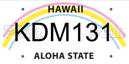 KDM131 Hawaii License Plate