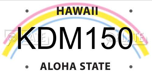 KDM150 Hawaii License Plate