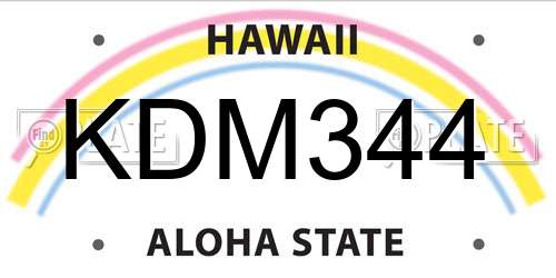 KDM344 Hawaii License Plate