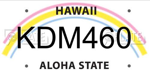 KDM460 Hawaii License Plate