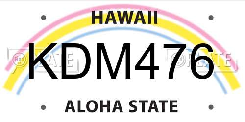 KDM476 Hawaii License Plate