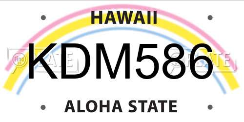KDM586 Hawaii License Plate