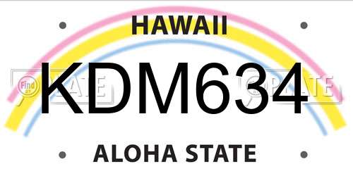 KDM634 Hawaii License Plate