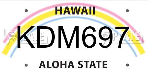 KDM697 Hawaii License Plate