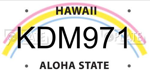 KDM971 Hawaii License Plate