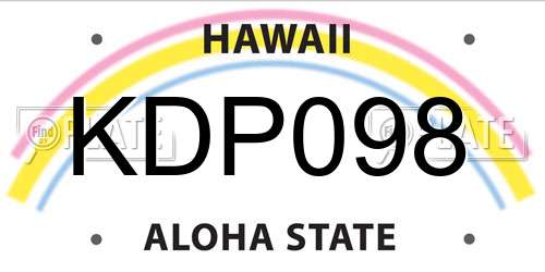 KDP098 Hawaii License Plate