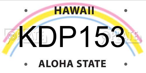 KDP153 Hawaii License Plate